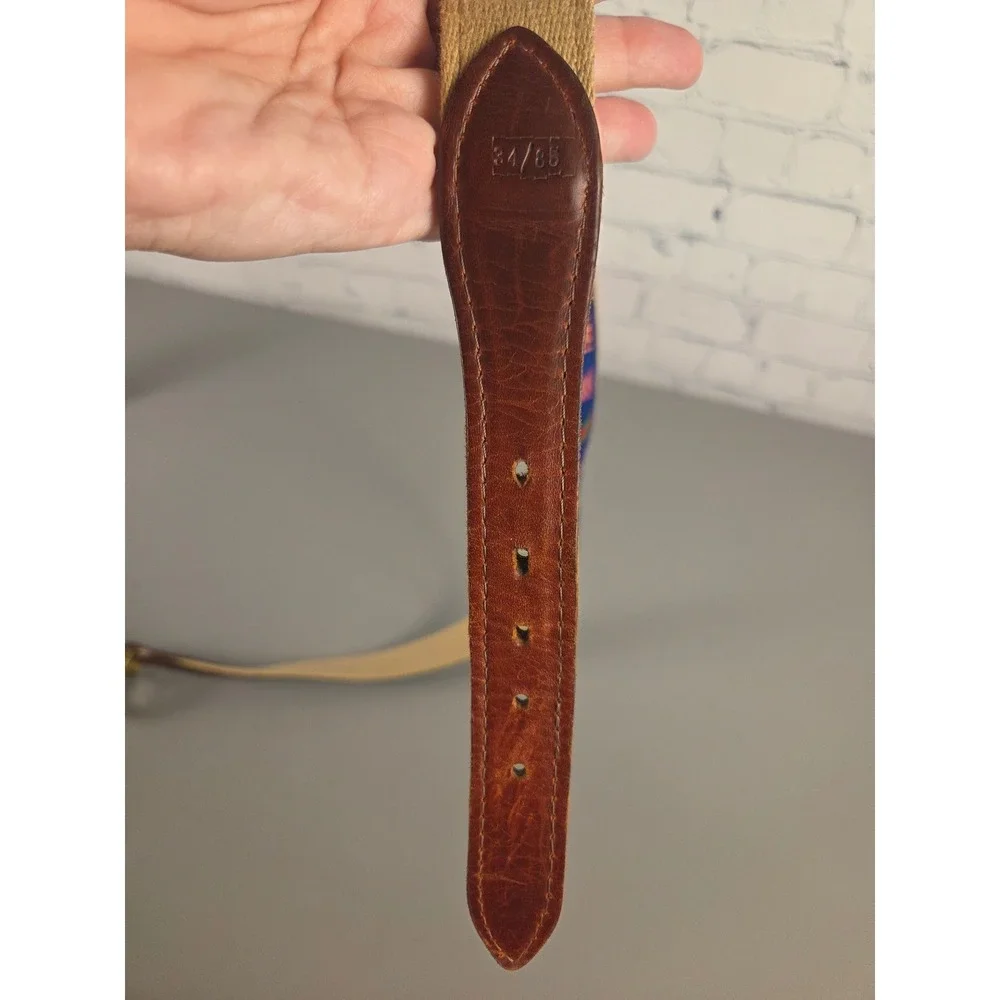 Leather Ribbon Belt Jockeys Horse Racing Kentucky Derby YRL Sz 34